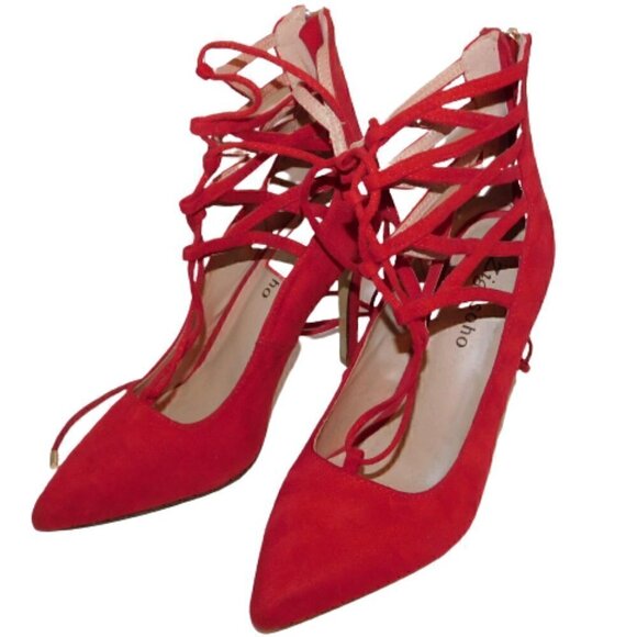 ZIGI SOHO Hayven Red Lace up Ghillie Pump sz 6 - Picture 1 of 6
